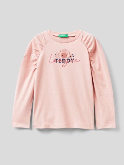 Benetton Ruffles Long Sleeve T-shirts Kinderen Roze | BE085492