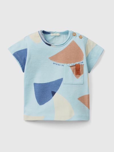 Benetton Sail Print T-shirts Kinderen Lichtblauw | BE319174