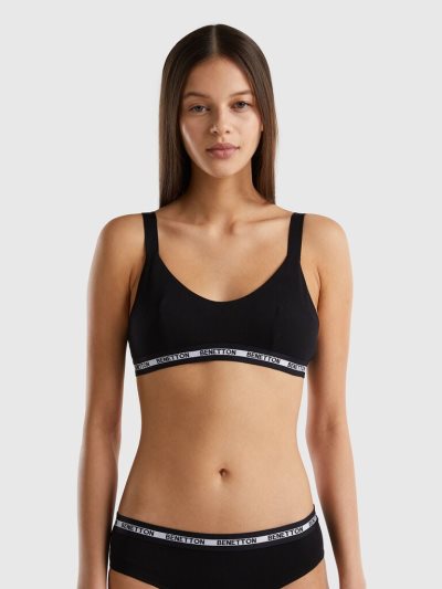 Benetton Semi-padded Organic Katoenen BH Dames Zwart | BE134295