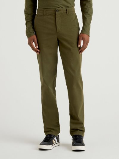 Benetton Slim Fit Chinos Heren Groen | BE102944