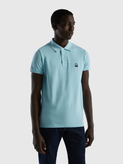 Benetton Slim Fit Short Sleeve Polos Heren Turquoise | BE135253