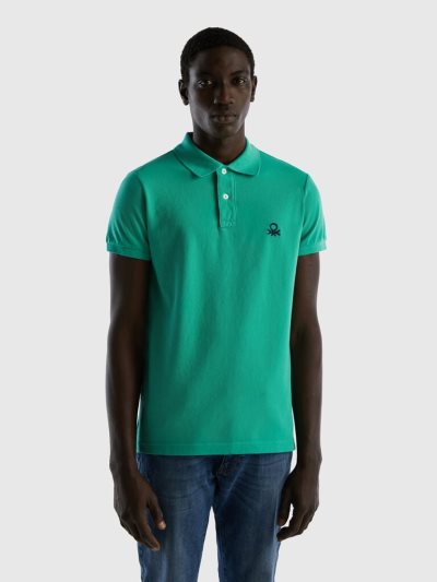 Benetton Slim Fit Short Sleeve Polos Heren Groen | BE367898