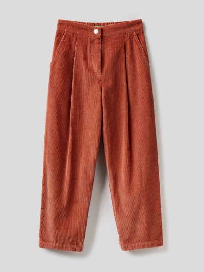 Benetton Slouchy Fit Velvet Broek Kinderen Burnt | BE294676