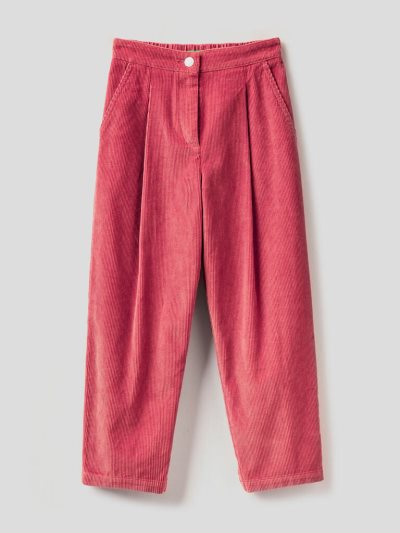 Benetton Slouchy Fit Velvet Broek Kinderen Strawberry | BE982353