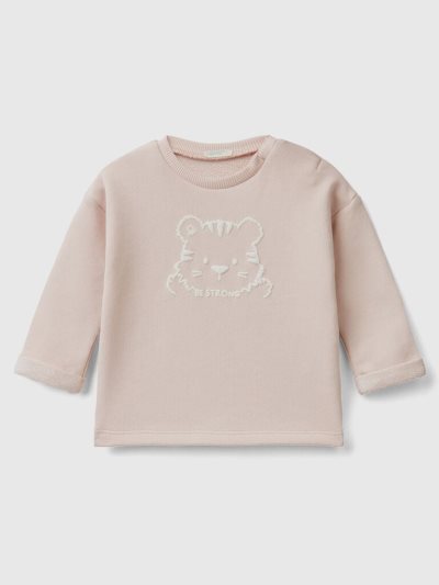 Benetton Soft Organic Katoenen Print Sweatshirt Kinderen Roze | BE280736