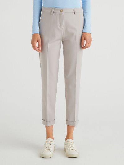 Benetton Stretch Cuffs Broek Dames Grijs | BE399039