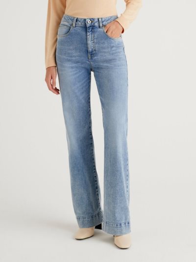 Benetton Stretch Flared Jeans Dames Blauw | BE156799