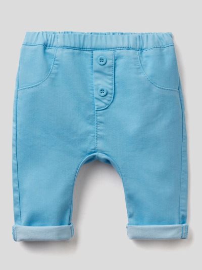 Benetton Stretch Katoenen Blend Broek Kinderen Lichtblauw | BE117838