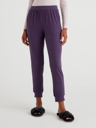 Benetton Stretch Viscose Blend Joggers Dames Plum | BE374064