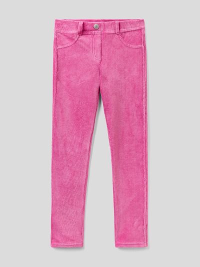 Benetton Super Mager Chenille Broek Kinderen Cyclamen | BE155553