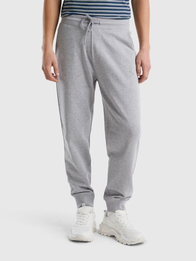 Benetton Sweat 100% Katoenen Joggers Heren Lichtgrijs | BE623399