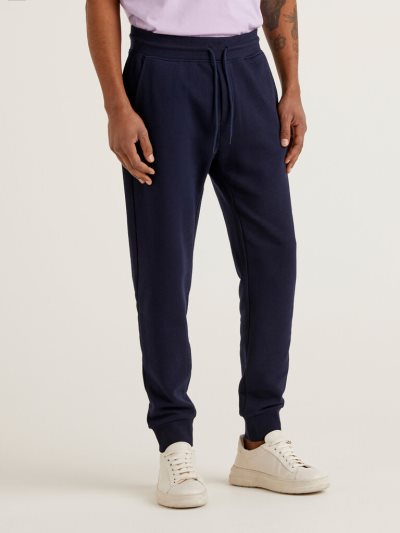 Benetton Sweat 100% Katoenen Joggers Heren Donkerblauw | BE874584