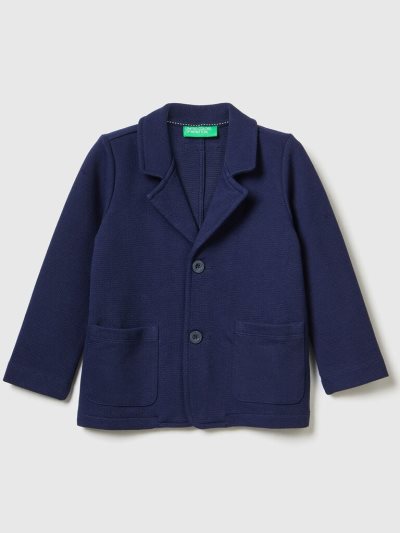 Benetton Sweat Pockets Blazer Kinderen Donkerblauw | BE420441