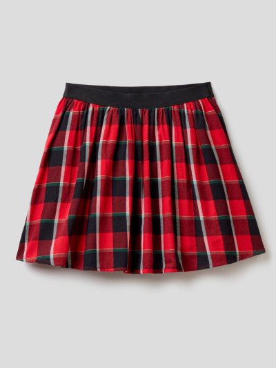 Benetton Tartan Flannel Rokken Kinderen Rood | BE088458