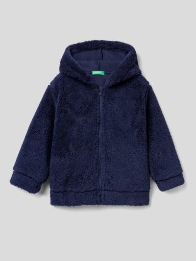 Benetton Teddy Bear Look Hoodie Kinderen Donkerblauw | BE887607