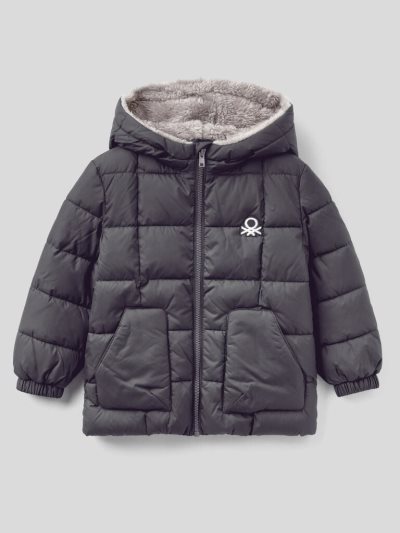 Benetton Teddy Interior Padded Jackets Kinderen Donkergrijs | BE389603