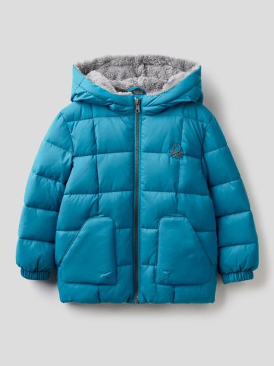 Benetton Teddy Interior Padded Jackets Kinderen Lichtblauw | BE448282