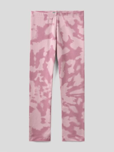 Benetton Tie-dye Stretch Katoenen Leggings Kinderen Roze | BE426128