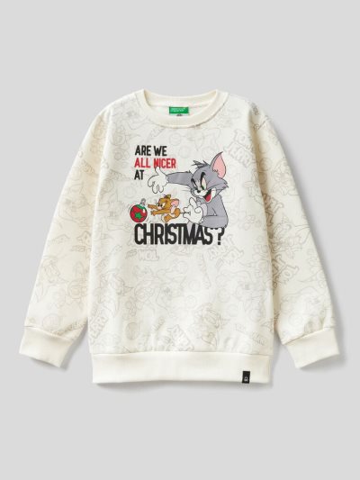 Benetton Tom & Jerry Christmas Sweatshirt Kinderen Lichtgrijs | BE890486