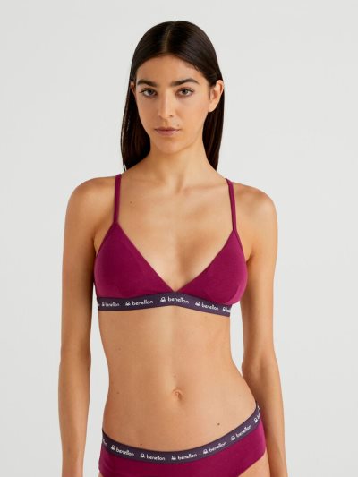 Benetton Triangle Organic Katoenen BH Dames Bordeaux | BE484007