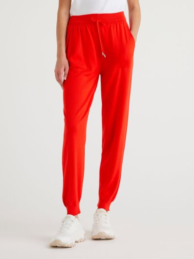 Benetton Tricot Drawstring Broek Dames Rood | BE990663