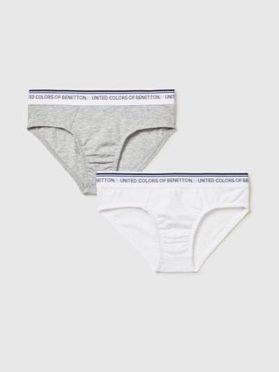 Benetton Two Logoed Elastic Slips Kinderen Lichtgrijs | BE877164