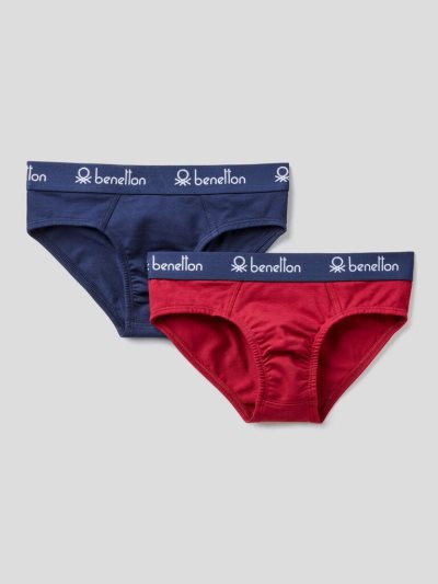 Benetton Two Pairs Of Logoed Elastic Boxers Kinderen Bordeaux | BE189035