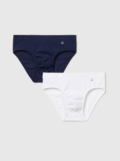 Benetton Two Pairs Of Stretch Katoenen Boxers Kinderen Donkerblauw | BE306527