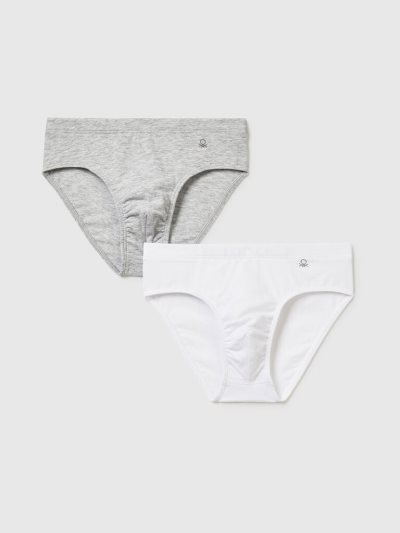 Benetton Two Pairs Of Stretch Katoenen Boxers Kinderen Lichtgrijs | BE895594