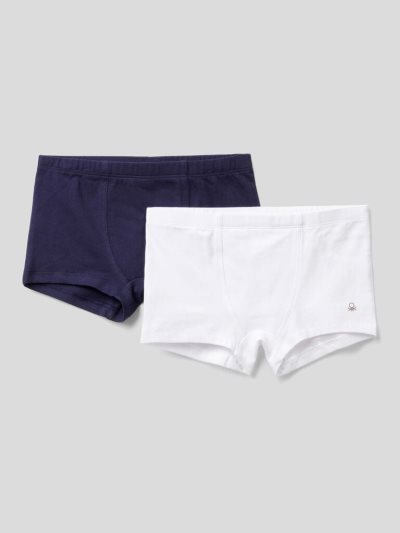 Benetton Two Pairs Of Stretch Katoenen Boxers Kinderen Donkerblauw | BE958207