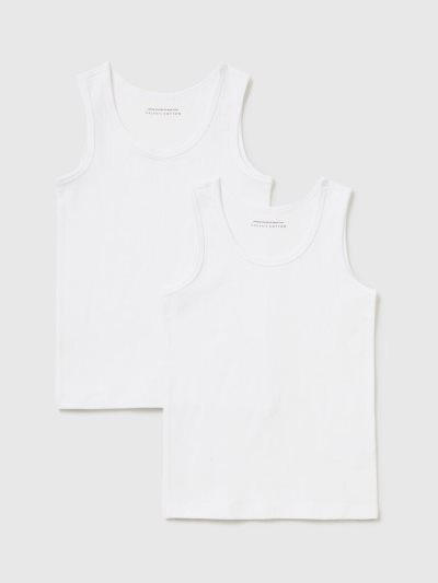 Benetton Two Stretch Organic Katoenen Tanktop Kinderen Wit | BE529463