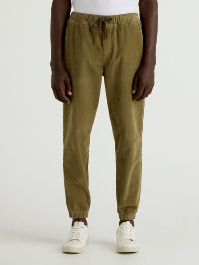 Benetton Velvet Drawstring Joggers Heren Groen | BE973113