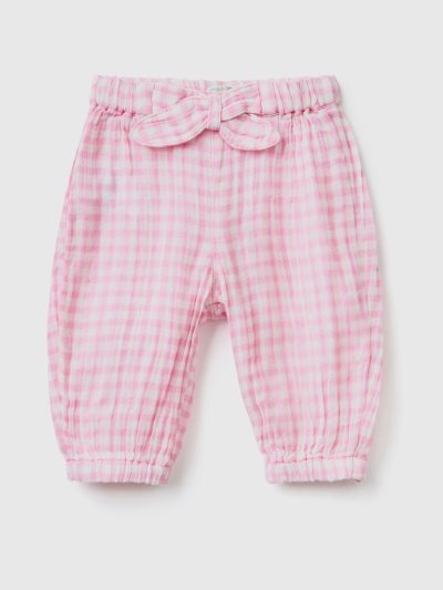 Benetton Vichy Bow Broek Kinderen Wit | BE777667