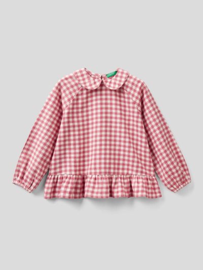 Benetton Vichy Flannel Overhemd Kinderen Roze | BE355234