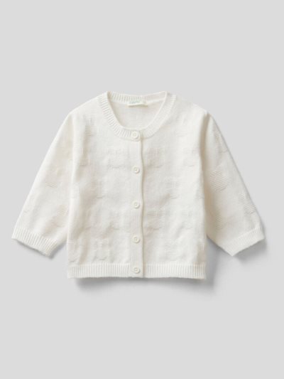 Benetton Viscose Blend Cardigan Kinderen Wit | BE128990