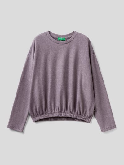 Benetton Viscose Blend Long Sleeve T-shirts Kinderen Donkergrijs | BE069522