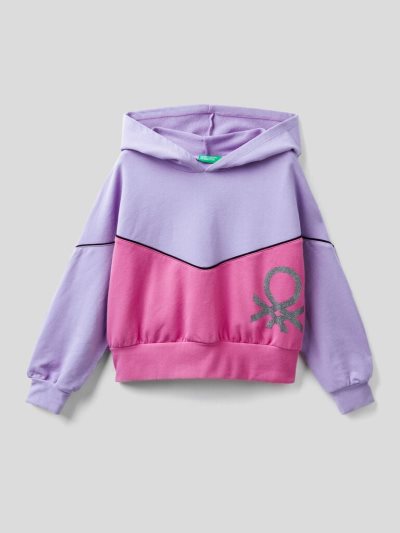 Benetton Warm Color Block Hoodie Kinderen Lilac | BE840742