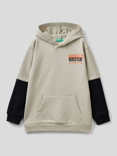 Benetton Warm Double Sleeves Hoodie Kinderen Beige | BE858743