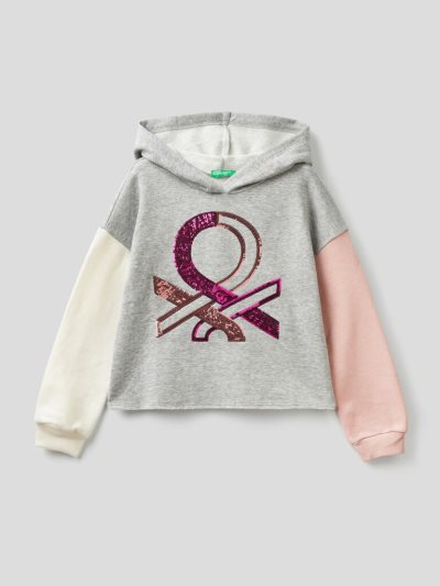 Benetton Warm Hoodie Kinderen Grijs | BE720192