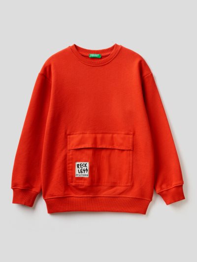 Benetton Warm Kangaroo Pocket Sweatshirt Kinderen Rood | BE315929