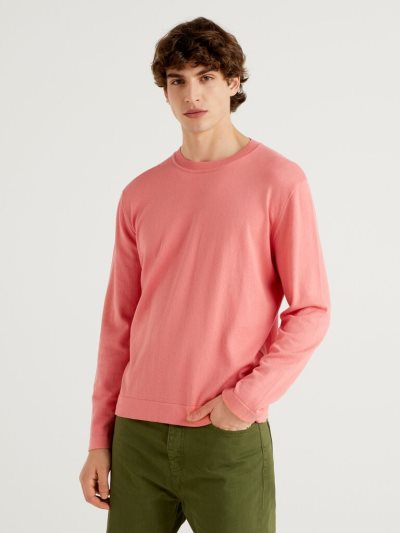 Benetton Warm Katoenen Crew Neck Sweaters Heren Peach | BE737302