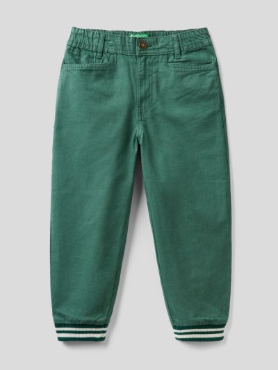 Benetton Warm Katoenen Joggers Kinderen Donkergroen | BE783379