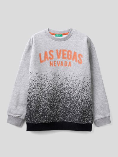 Benetton Warm Katoenen Print Sweatshirt Kinderen Grijs | BE664426