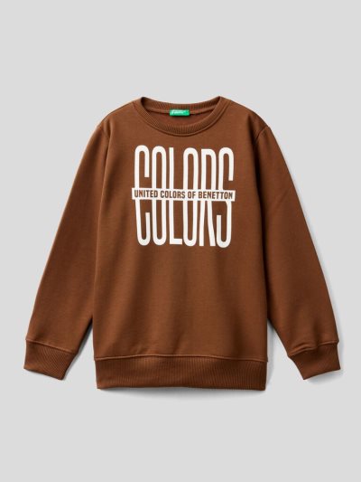 Benetton Warm Logo Sweatshirt Kinderen Bruin | BE260029