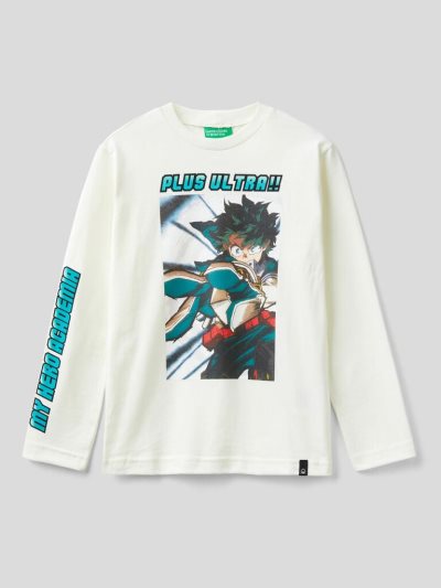 Benetton Warm "My Hero Academia" Long Sleeve T-shirts Kinderen Wit | BE044155