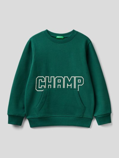 Benetton Warm Print Sweatshirt Kinderen Groen | BE159614