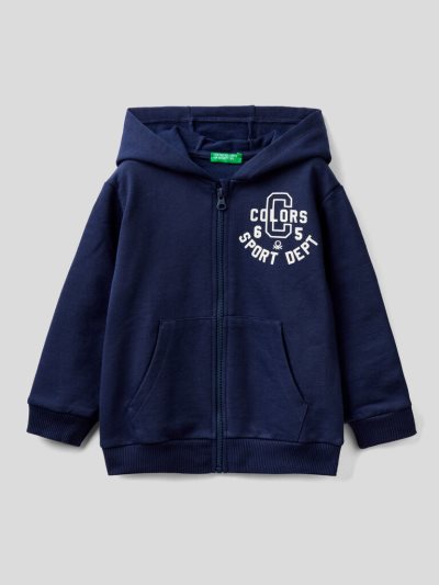 Benetton Warm Printed Hoodie Kinderen Donkerblauw | BE504730