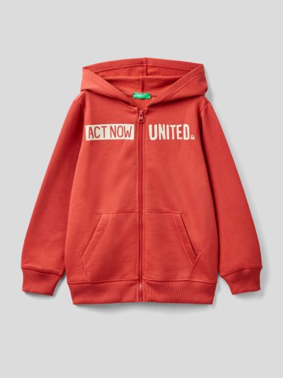 Benetton Warm Printed Zip Hoodie Kinderen Rood | BE641389