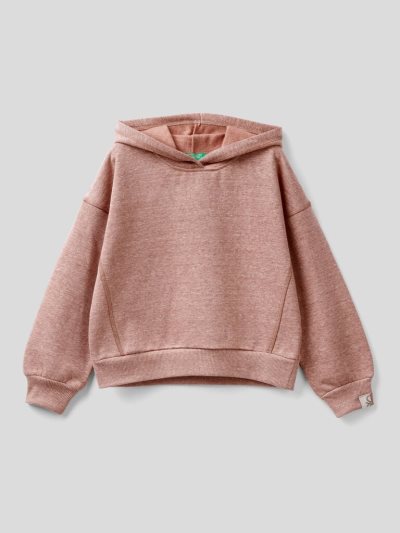 Benetton Warm Recycled Fabric Hoodie Kinderen Bruin | BE170616