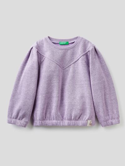 Benetton Warm Recycled Fabric Sweatshirt Kinderen Lilac | BE692957